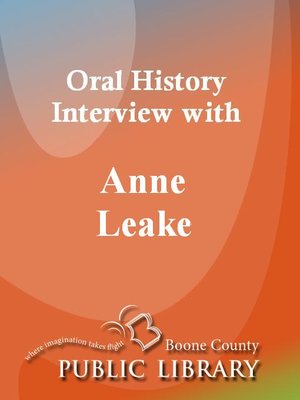 cover image of Oral History Interview with Anne Leake